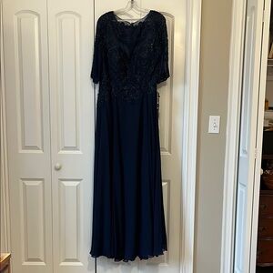 Elegant Navy Evening Gown